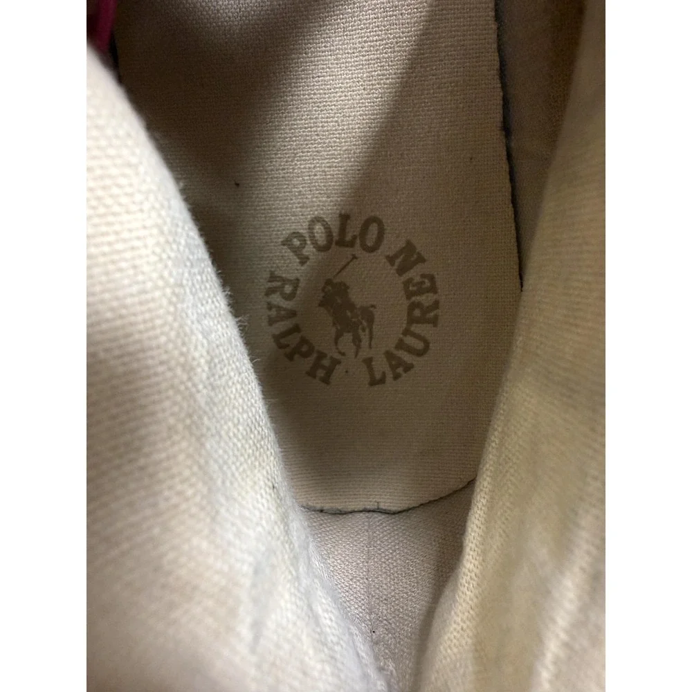 Polo Ralph Lauren Boat Shoes Mens Size 10 Beige‎ Brown Canvas High Top Casual